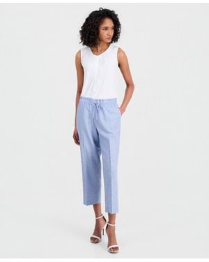 Anne Klein Petite Mid-rise Pull-on Pants - Blue