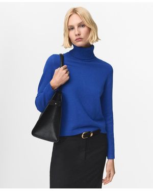 Mango Turtleneck Knitted Sweater - Blue