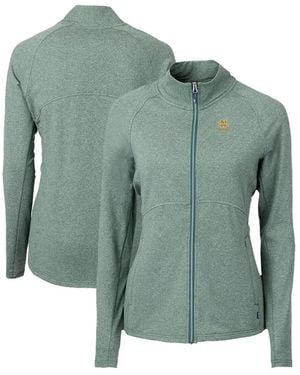 Cutter & Buck Notre Dame Fighting Irish Alumni Adapt Eco Knit Heather Full-zip Jacket - Green