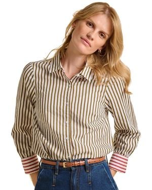 Brakeburn Vicky Long Sleeve Striped Shirt - Brown