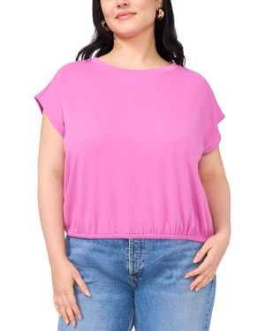 Vince Camuto Bubble-hem Cap Sleeve Top in White | Lyst