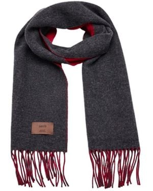 Mango Reversible Wool Scarf - Blue