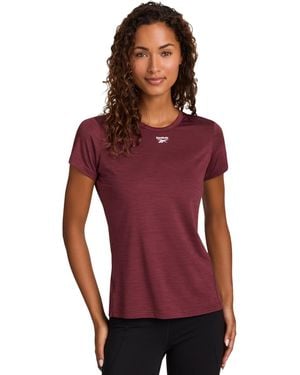 Reebok Marled Crewneck Performance T-shirt - Red