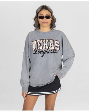 Gameday Couture Texas Longhorns Snow Wash Oversized Long-sleeve T-shirt - Gray