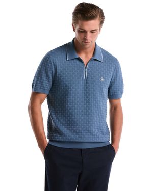 Original Penguin Links Stitch Slim-fit Polo Sweater - Blue