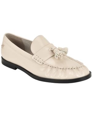 Calvin Klein Mirella Scrunched Tassel Penny Loafers - White