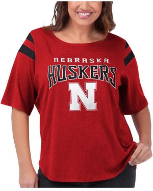 G-III 4Her by Carl Banks Nebraska Huskers Plus Size Linebacker Half-sleeve T-shirt - Red