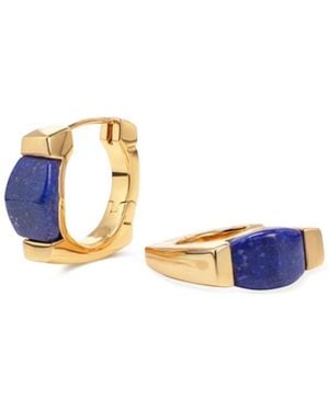 Retro Chic Ishtar Goddess Hoop Earrings - Blue
