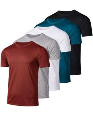FURLING 4-way Stretch Workout Crew Neck T-shirts - Blue