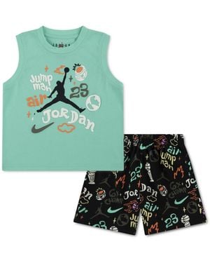 Nike Boys' 2t-4t Crewneck Tank Top And Shorts - Green