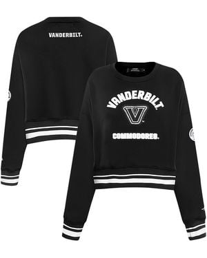 Pro Standard Vanderbilt Commodores Cultivated-pearl Cropped Pullover Sweatshirt - Black