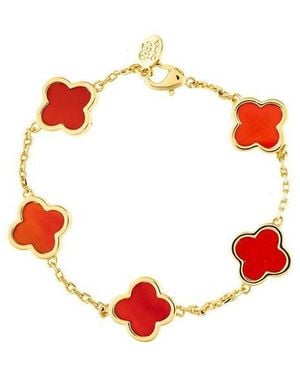Rivka Friedman Carnelian Flower Station Bracelet - Black