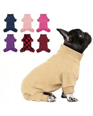 Aronkl Dog Fleece Pajamas - Natural