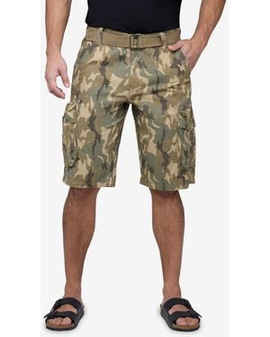 Raw X Belted Double Pocket Cargo Shorts - Natural