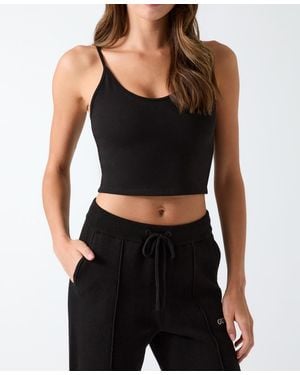 Guess Syrma Cropped Sleeveless Top - Black