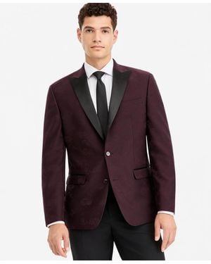 BarIII Slim-fit Jacquard-floral Evening Jacket - Purple