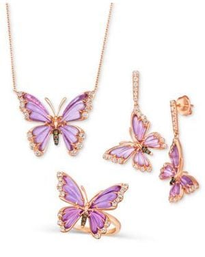 Le Vian Grape Amethyst Diamond Butterfly Jewelry Collection In 14k Rose Gold - Pink
