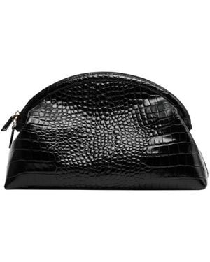 Mango Selection Croc-embossed Leather Clutch Bag - Black