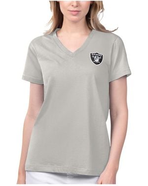 Margaritaville Las Vegas Raiders Game Time V-neck T-shirt - Gray