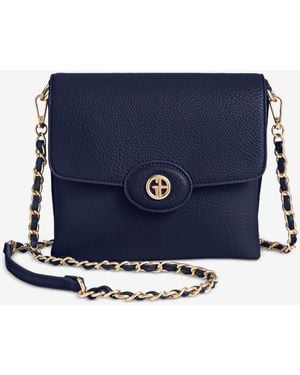 Giani Bernini Pebble East West Small Flap Crossbody - Blue