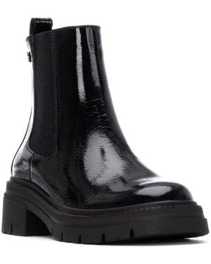 Xti Patent Leather Chelsea Booties By - Black
