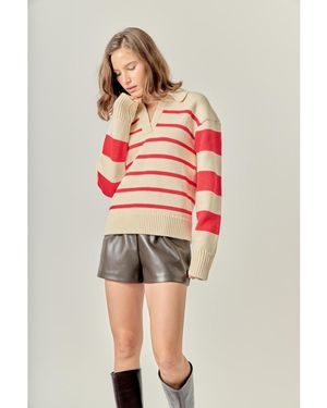 English Factory Striped Sweater - Red