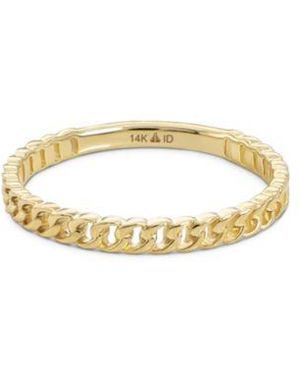 DEVATA Cuban Link Ring In 14k Size 8 Approx. 1.4 Grams. - Metallic