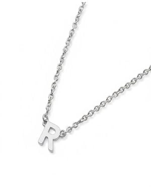 Oak & Luna Inez Initial Necklace - White