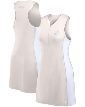 Fanatics Tampa Bay Lightning Studio Boost Athletic Half-zip Dress - White