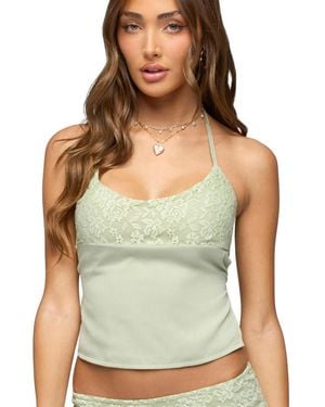 Edikted Evia Lacey Backless Halter Top - Green
