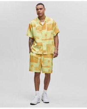 Mode Of One Photoreal Collage Button Up Shirt Shorts Exclusively At Macys - Yellow