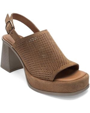 Forever & Always Shoes Forever And Always Shoes Penvia Block Heel Leather Platform Sandal - Brown