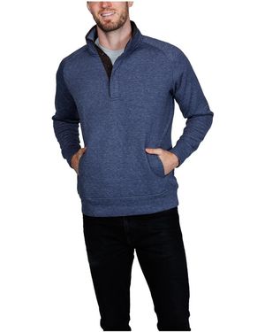 Tailorbyrd Hidden Snap Front Quilted Pullover - Blue