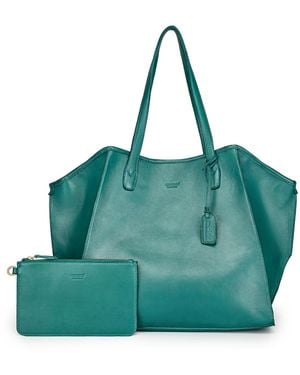 Old Trend Iris Large Leather Carryall Tote Handbag - Green