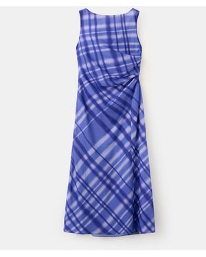 Mango Printed Cotton Dress - Blue