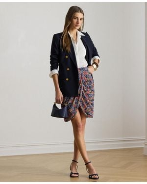 Ralph Lauren Faux Wrap Tulip Mini Skirt - Multicolor