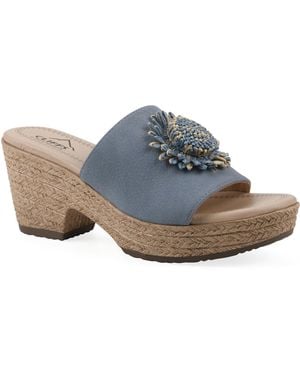 White Mountain Brikley Wedge Sandals - Blue