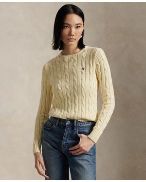 Polo Ralph Lauren Cable-knit Cotton Crewneck Sweater - Natural