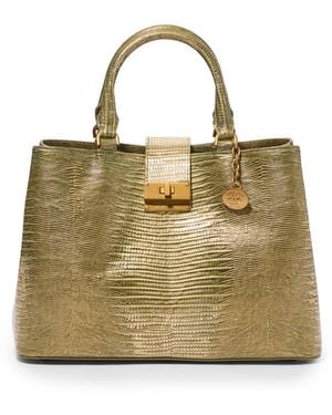 Brahmin Denise Bachata Medium Leather Satchel Bag - Metallic