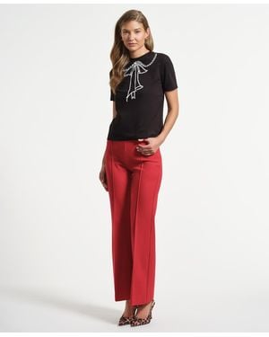 Isaac Mizrahi New York Crewneck Graphic Top - Red