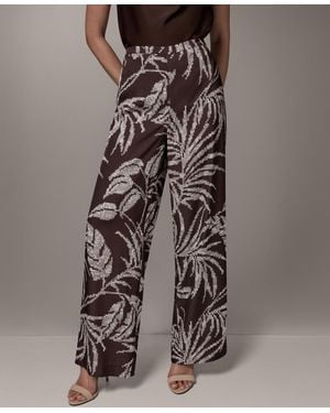 Donna Karan Printed Mid Rise Pants - Brown