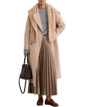 Reiss Pleated Midi Skirts - Brown