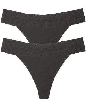Natori Bliss Perfection One Size Thong 2-pack - Black