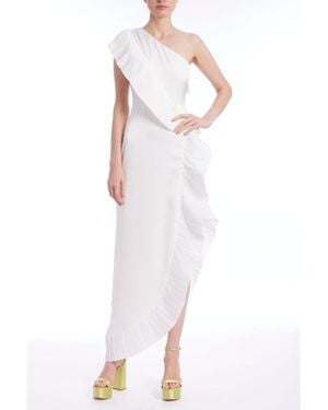 ONE33 SOCIAL The Mercer Pleated Ruffle Gown - White