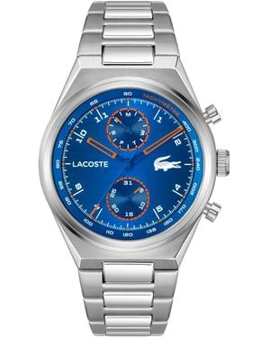 Lacoste Line Racer Silver Tone Stainless Steel Bracelet Watch - Blue