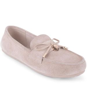 Tahari Bergdorf Suede Slip-on Loafers - Pink