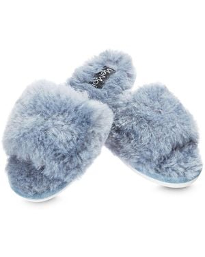 Memoi Jacqueline Plush Slippers - Blue