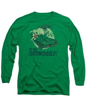 Batman Classic Tv To The Batmobile Long Sleeve Tee / T-shirt - Green