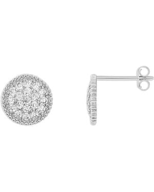 Giani Bernini Round Pave Cz Studs - Metallic
