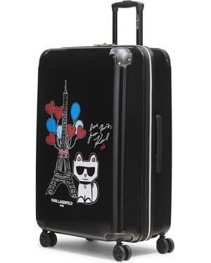 KARL LAGERFELD Up In Paris Large Upright Suitcase - Black